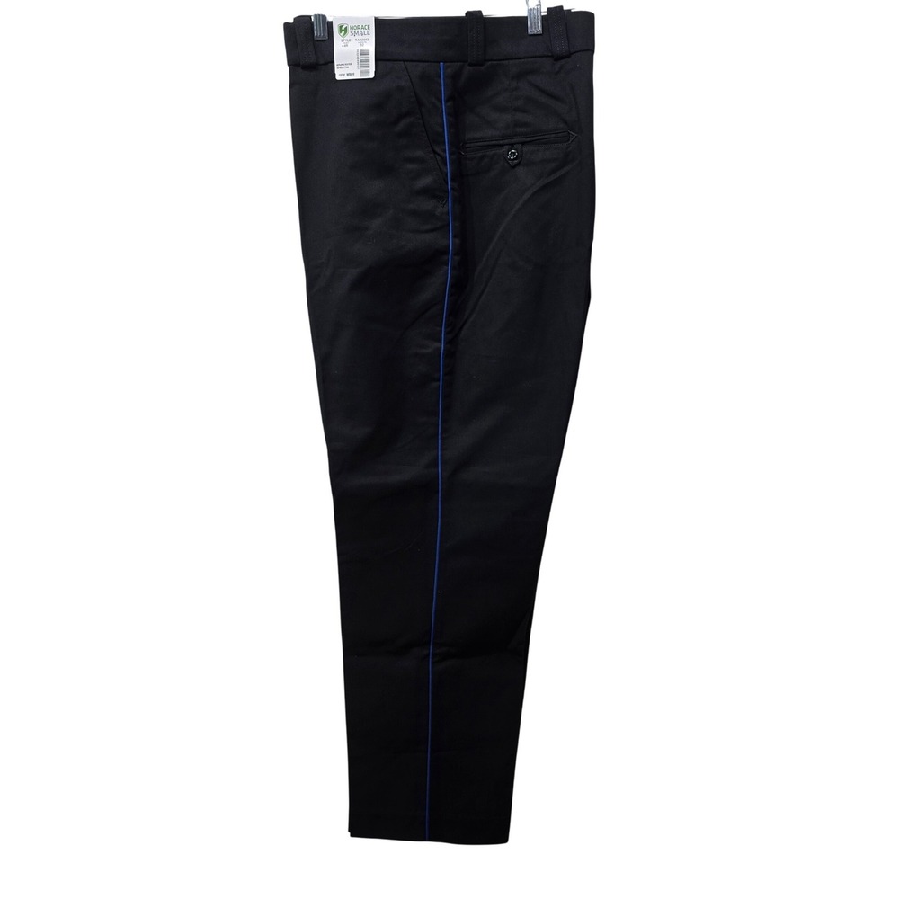 NWT Horace Small Men Black Uniform Trousers Blue Side Stripe TA22883 44R x 32